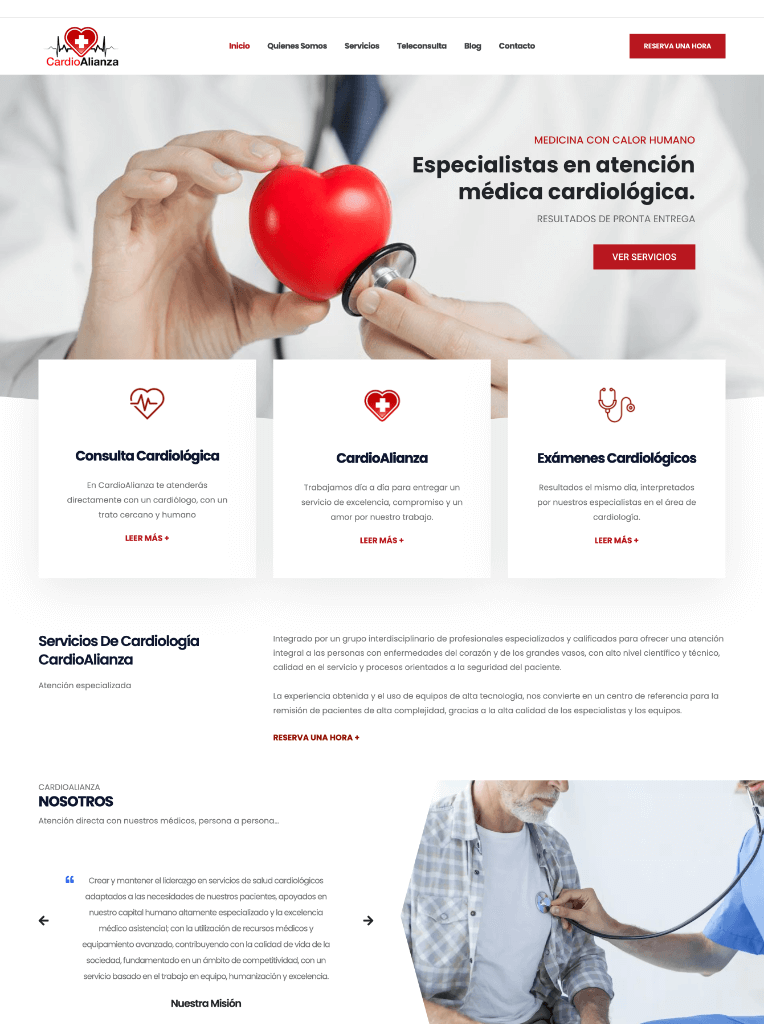Página web de Cardio Alianza Chile