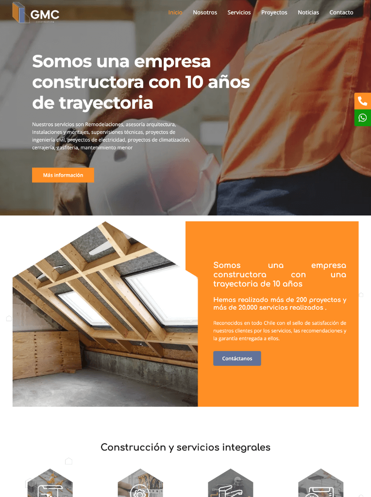 Página web de GMC Construcciones