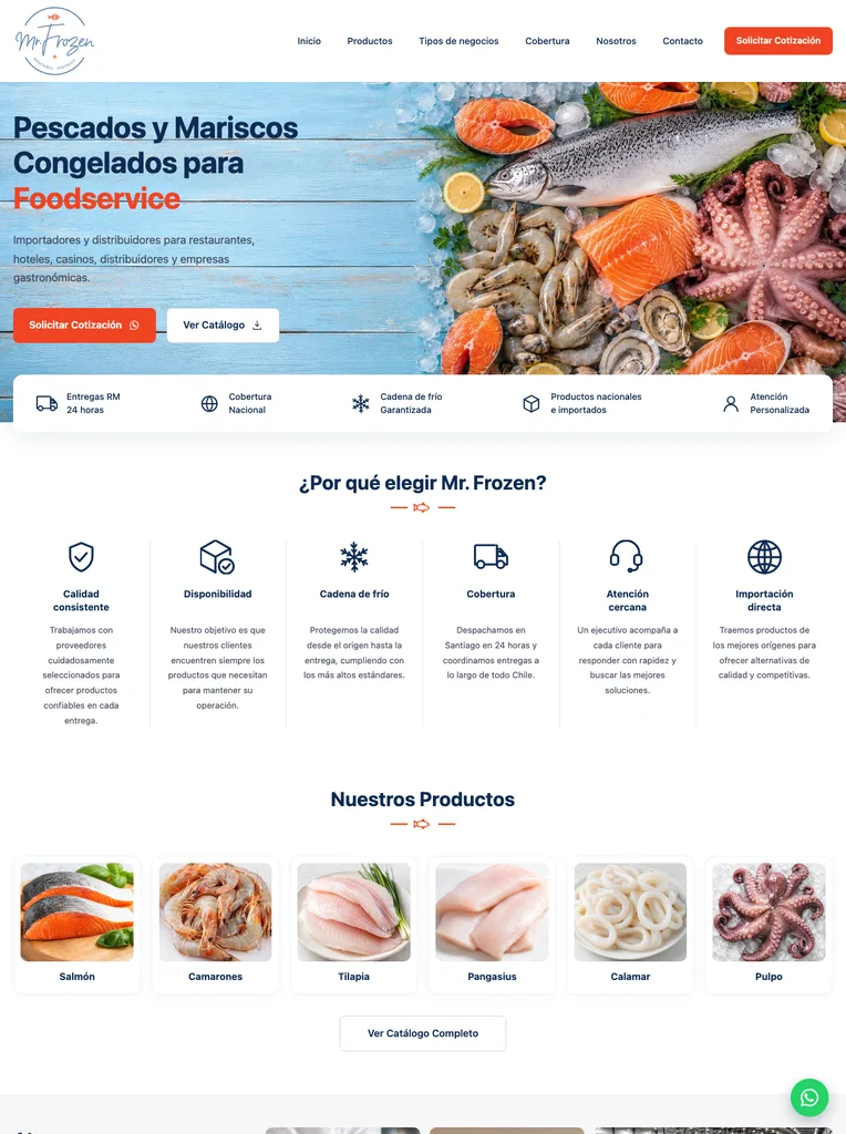 Landing page de Mr. Frozen