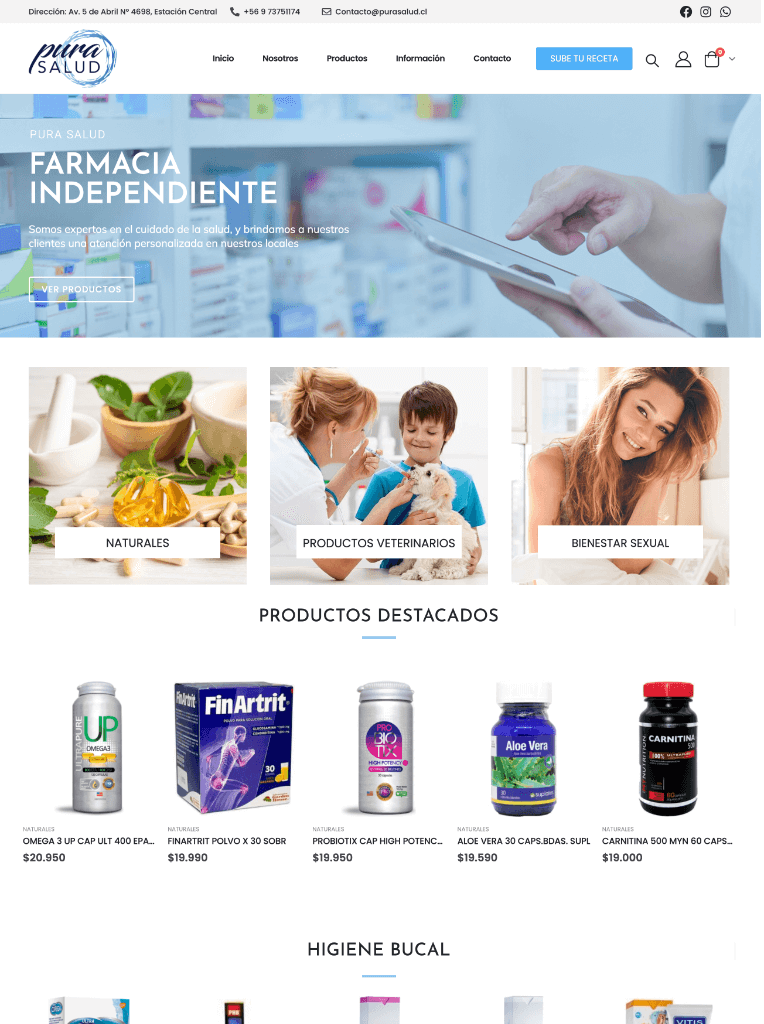 Página web de Pura Salud