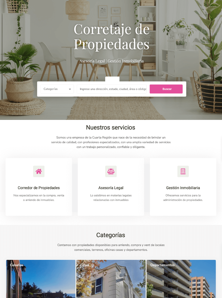 Página web de Vinka Propiedades
