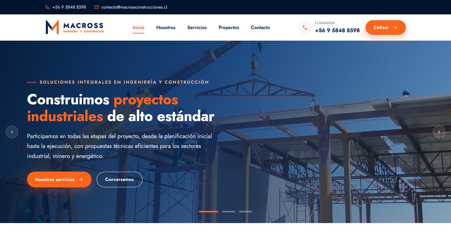 Sitio web de Macross Construcciones